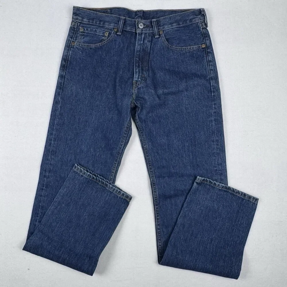 Levi's 505 Men's Jeans Size 32 Blue Regular Straight Denim 100% Cotton